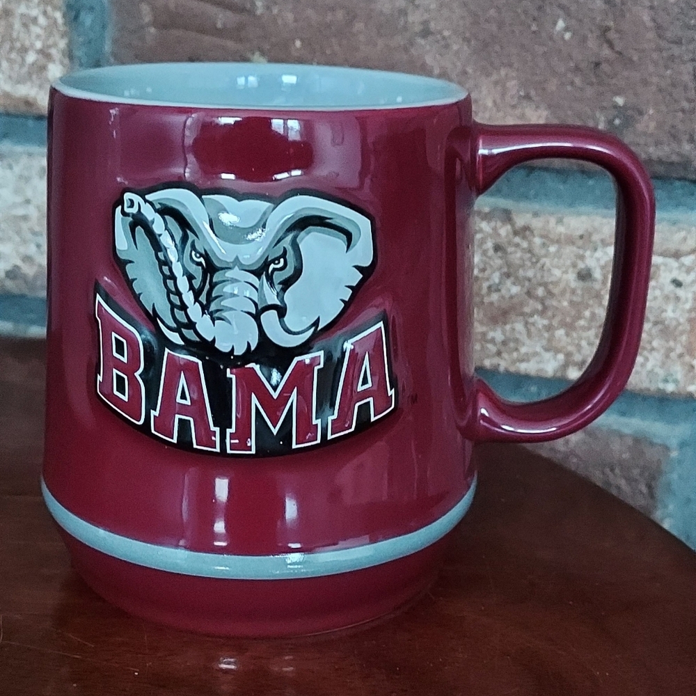 University Of Alabama Crimson Tide NCAA Maroon Red Gray Ceramic Coffee Mug Bama